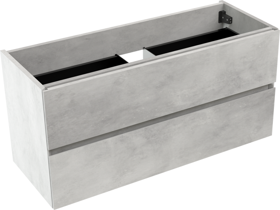 Storke Edge zwevende wastafelonderkast 100 x 40 cm beton zilvergrijs 2 lades