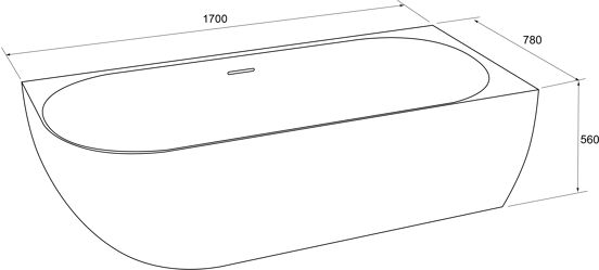 Balmani Forte tweepersoons hoekbad rechts 175 x 78 cm Solid Surface mat wit