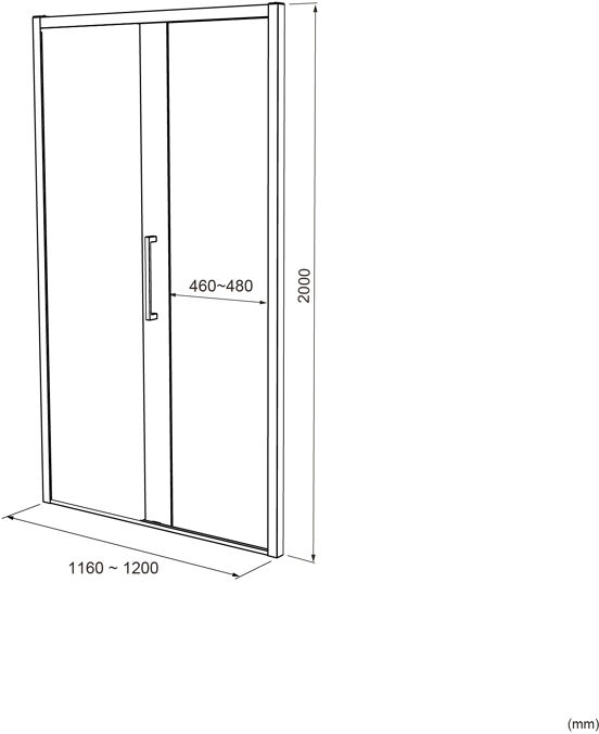Luca Varess Senses linkse douche schuifdeur 120 x 200 cm helder glas met matte strook glans chroom profiel