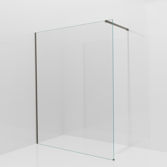 Balmani Modular Walk-In Dusche: 160 x 200 cm, Klarglas, inklusive Coating, Profil Stein Grau