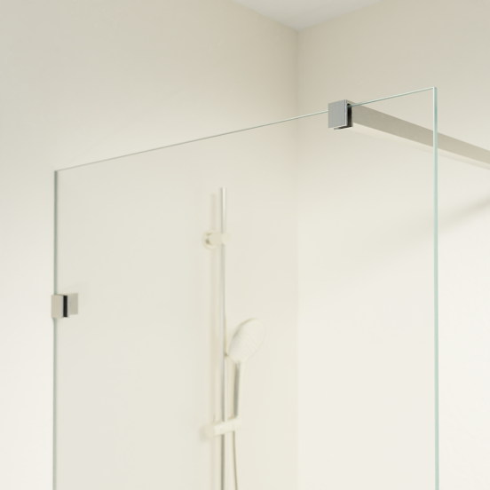 Luca Varess Solid pare-baignoire 80 cm verre transparent profil Coolmetal brossé