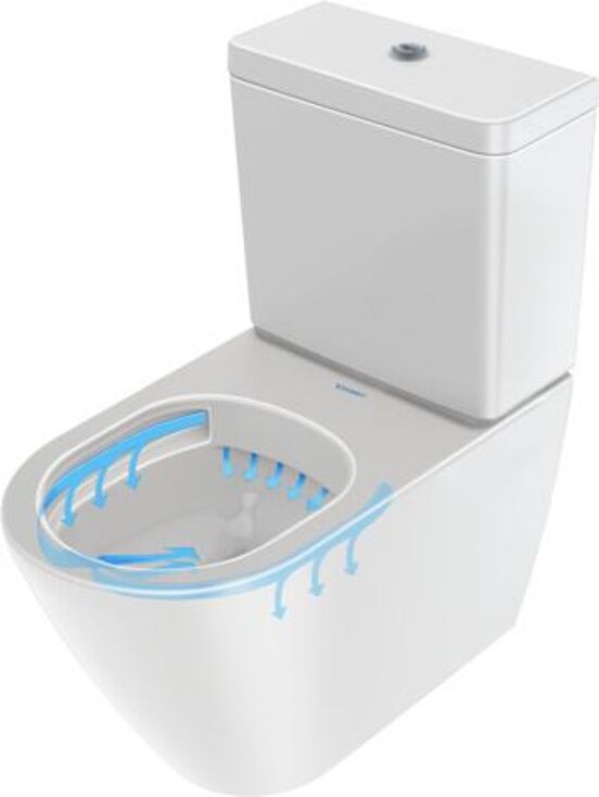 Duravit D-Neo staand toilet glanzend wit zonder spoelrand