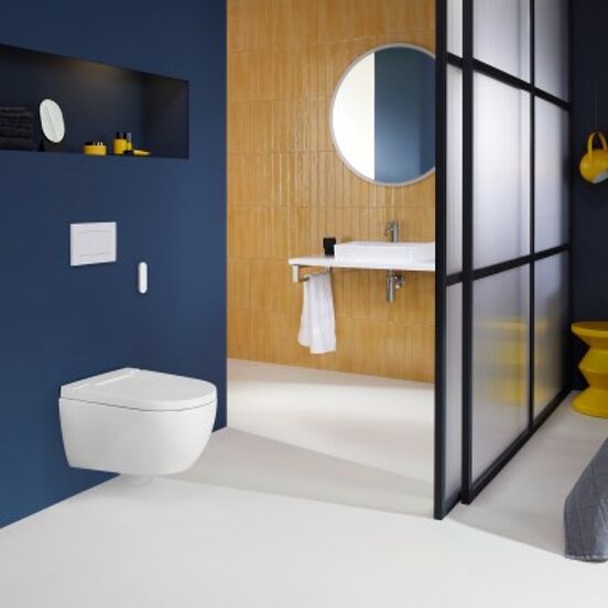 Geberit Aquaclean Alba douche toilet glanzend wit randloos