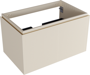 Balmani Eclips meuble sous-vasque suspendu 90 x 55 cm Sandbeige 2 tiroirs Nervure sym. vert.