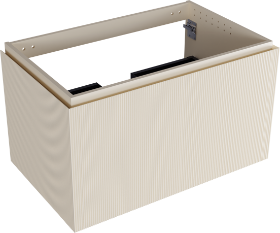 Balmani Eclips meuble sous-lavabo suspendu 90 x 55 cm Sandbeige 2 tiroirs Nervure sym. vert.