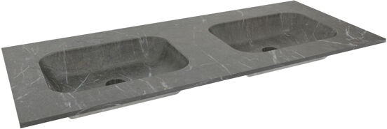 Balmani Tablo Arcato dubbele wastafel Pietra Grey marmer 135 x 55 cm