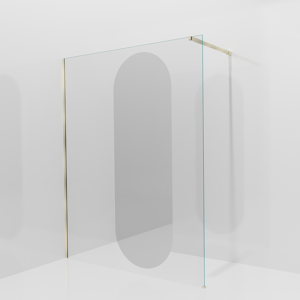 Balmani Modular douche à l'italienne: 160 x 200 cm, Miroir reflex ovale, Profil Brushed Champagne Gold