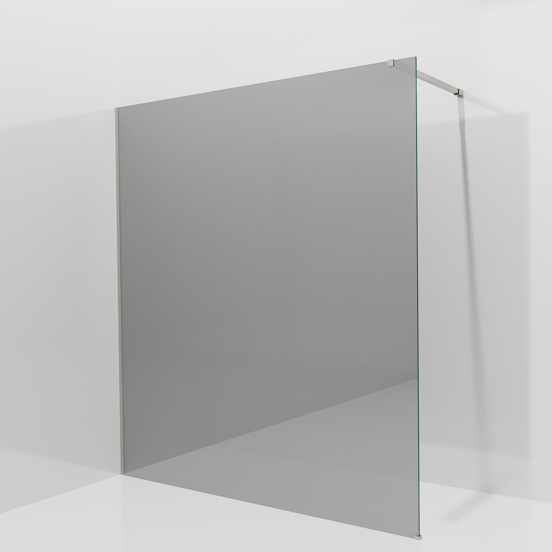 Balmani Modular Walk-In Dusche: 180 x 200 cm, Reflex-Spiegelglas, inklusive Coating, Profil Brushed CoolMetal