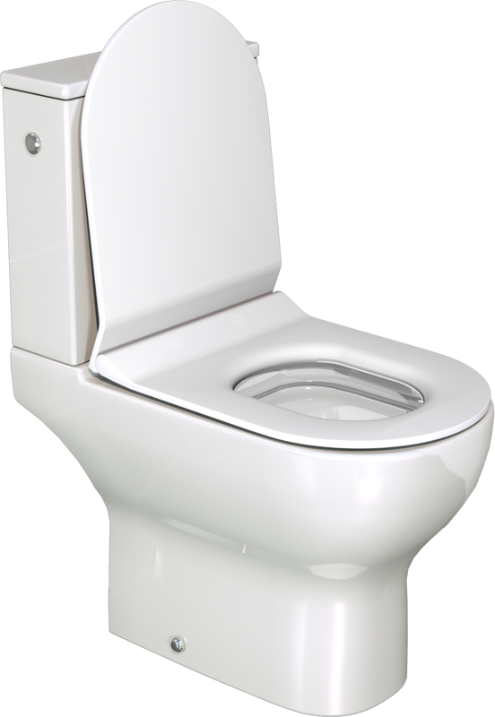 Linie Aviso staand toilet hoogglans wit met spoelrand