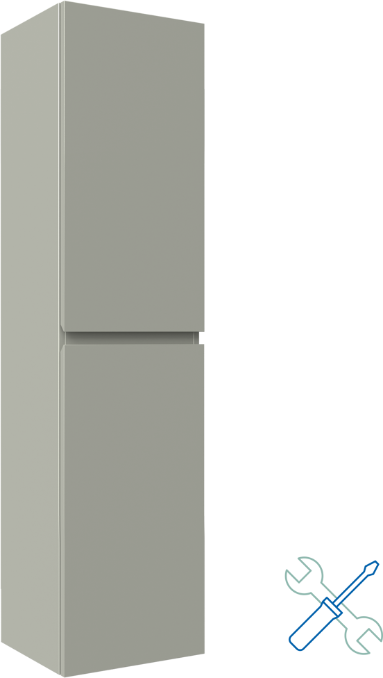 Linie Lado colonne salle de bains suspendu greige 35 x 30 x 140 cm