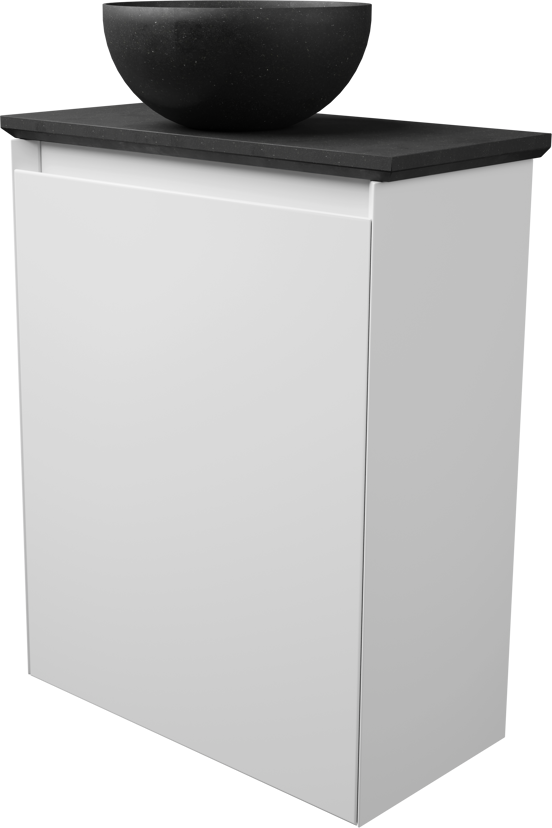 Balmani Mitra meuble wc suspendu 42 x 21 cm blanc mat avec Facetta tablette et Bari vaque à poser en granite aiguisé