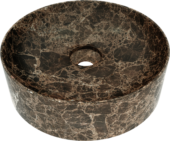 Balmani Fato vasque à poser marbre Dark Emperador rond Ø 37,5 cm