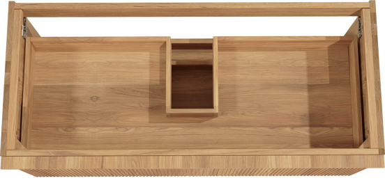 Balmani Forma zwevende wastafelonderkast 120 x 55 cm teak 2 lades vert. sym. groef