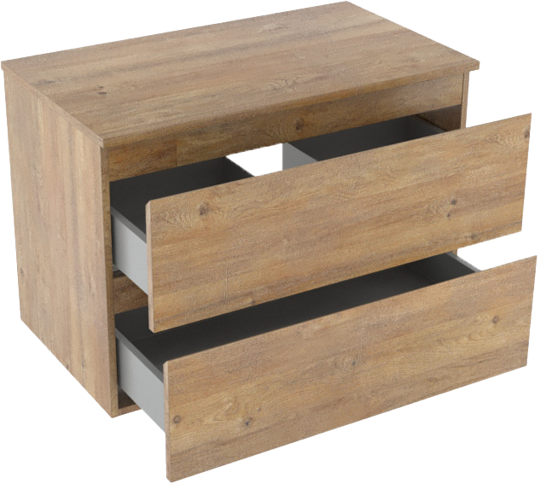 Linie Lado zwevend badmeubel 80 x 46 cm naturel eiken met Lado enkel wastafelblad in natuur eiken melamine
