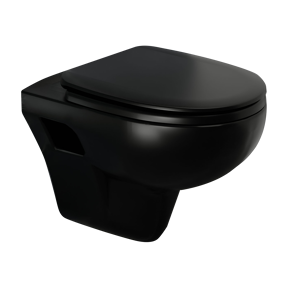 Linie Enzo mat zwart randloos met luxe wc-bril