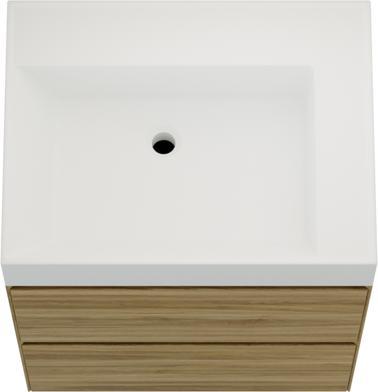 Balmani Mitra Compact meuble salle de bains suspendu 60 x 46 cm chêne brut avec Argila vasque asymétrique gauche en marbre composite blanc mat