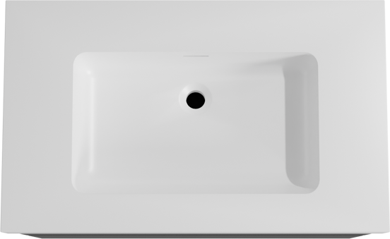 Storke Edge zwevend badmeubel 85 x 52 cm mat zwart met Mata High enkele wastafel in solid surface mat wit