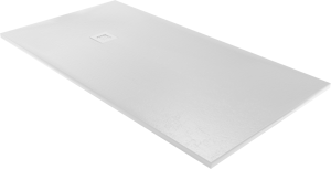 Balmani Vega douchebak 170 x 90 cm composietmarmer mat wit leisteenstructuur