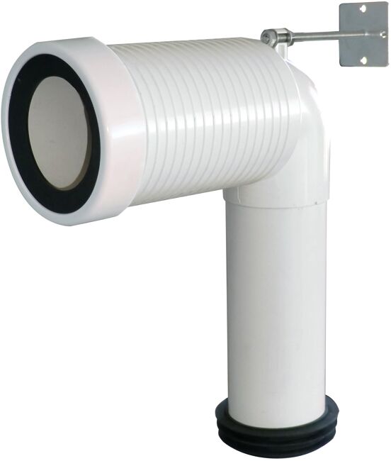 Luca Varess Delano staand toilet glanzend wit open spoelrand met Geberit spoelsysteem, inclusief installatieset met L-vorm aansluiting, kraantje en flexibel