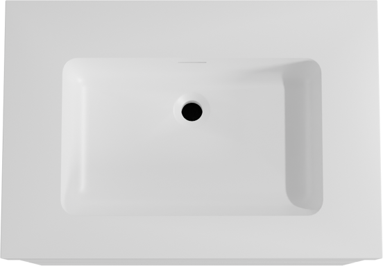 Storke Edge zwevend badmeubel 75 x 52 cm mat wit met Mata High enkele wastafel in solid surface mat wit