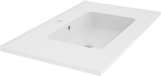 Linie Vano enkele wastafel mat composiet marmer 80 x 46 cm