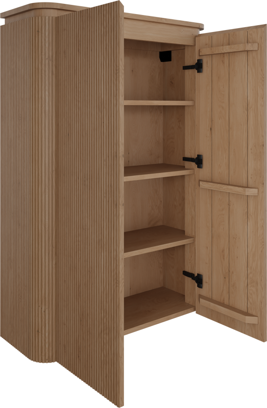 Balmani Moon Badhochschrank: Hängend, Eiche natur, 90 x 32 x 130 cm
