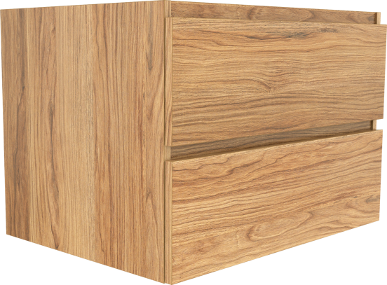 Balmani Lucida meuble sous-lavabo suspendu 75 x 55 cm teck 2 tiroirs
