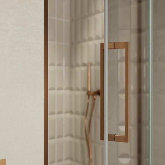 Balmani Senses Design porte pivotante à droite 100 cm x 210 cm verre Miroir Reflex, Profil Brushed Rosegold