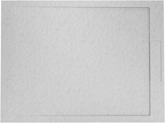 Balmani Indus douchebak 120 x 90 cm composietmarmer lichtgrijs leisteenstructuur