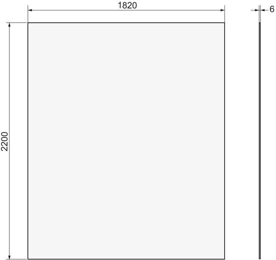 Balmani Piatto douchewandpaneel 180 x 220 cm Solid Surface mat wit