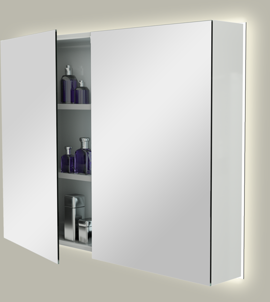 Storke Reflecta armoire de toilette lumineuse 100 x 75 cm blanc brillant