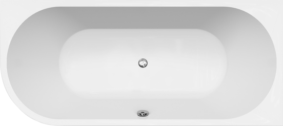 Linie Paulo baignoire d'angle droite double 180 x 80 cm acrylique blanc mat