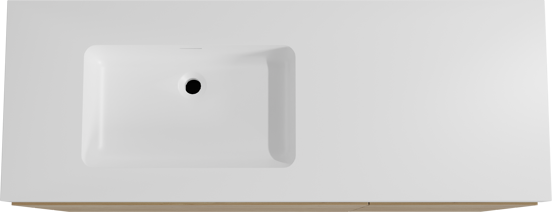 Storke Edge meuble salle de bains à poser 140 x 52 cm chêne brut avec Mata High vasque asymétrique gauche en solid surface blanc mat