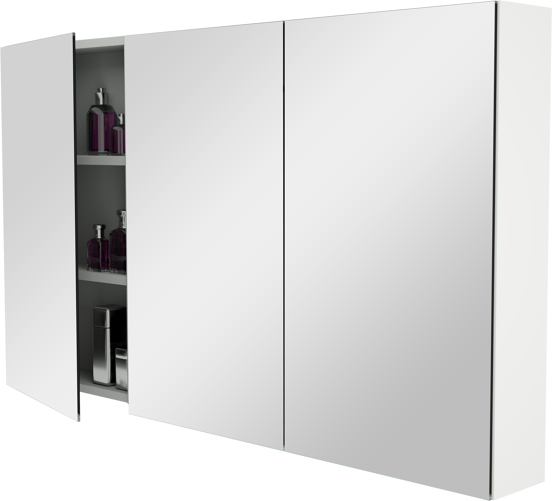 Storke Reflecta Spiegelschrank Bad: 130 x 75 cm, Weiß matt