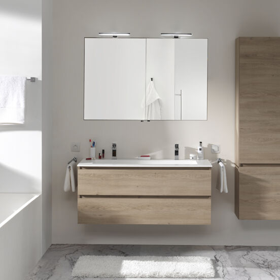 Balmani Lucida spiegelkast 120 x 72 cm verweerd eiken