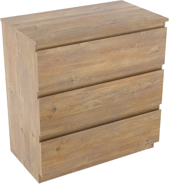 Linie Lado meuble salle de bains à poser 80 x 46 cm chêne naturel avec Lado tablette simple en mélaminé chêne naturel
