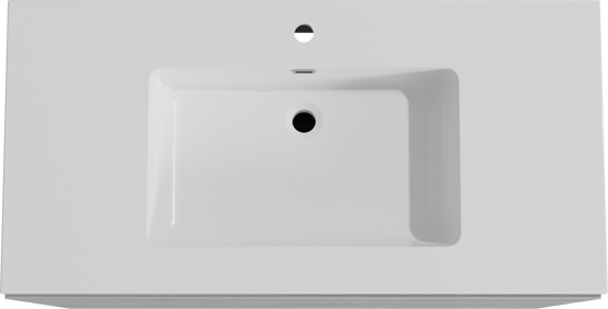 Storke Edge meuble salle de bains à poser 105 x 52 cm béton gris foncé avec Diva plan simple en marbre composite blanc brillant