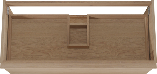 Balmani Forma zwevende wastafelonderkast 120 x 55 cm naturel eiken 2 lades horiz. sym. groef