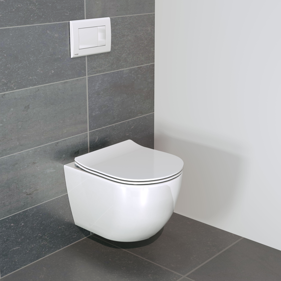 Luca Varess Moreno hangtoilet glanzend wit randloos