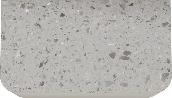 Balmani Moon zwevend badkamermeubel 100 x 55 cm zijdegrijs met Moon enkel tablet in terrazzo greige terrazzo