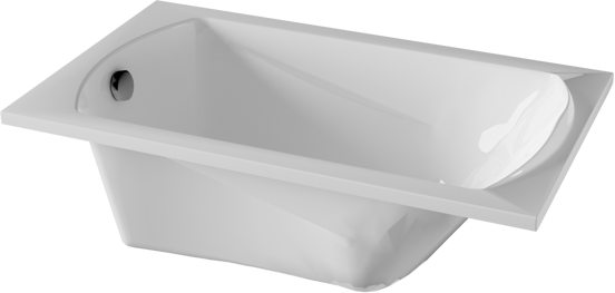 Linie Tessa Mini baignoire encastrable simple 120 x 70 cm acrylique blanc brillant