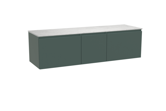 Balmani Sfera meuble salle de bains suspendu 180 x 55 cm forest avec Stretto tablette simple ou double en marbre carrare