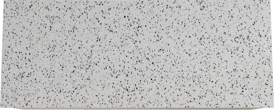 Storke Ribs zwevend badkamermeubel 130 x 52 cm ruwe eik met Tavola enkel of dubbel tablet in mat wit/zwart terrazzo, Verticale symmetrische rechte ribbel
