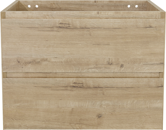 Balmani Mitra hängender Waschbeckenunterschrank 67,5 x 55 cm Eiche Rauh 2 Schubladen