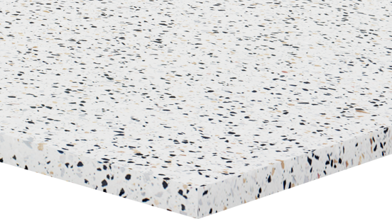 Storke Tavola tablette simple ou double blanc/noir terrazzo mat 130 x 52 cm