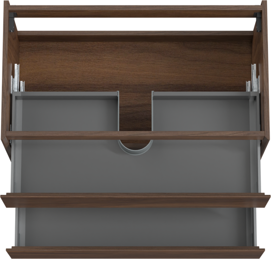 Storke Edge meuble sous-vasque suspendu 95 x 52 cm noyer 2 tiroirs