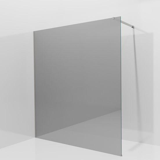 Balmani Modular Walk-In Dusche: 180 x 200 cm, Reflex-Spiegelglas, inklusive Coating, Profil Brushed Inox