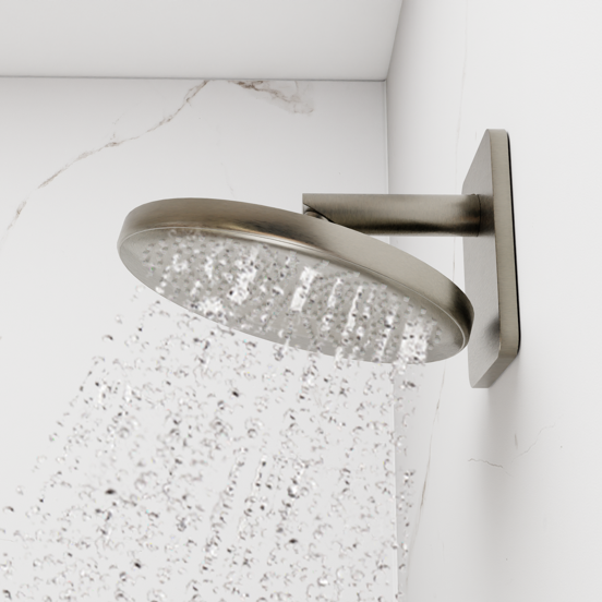 Blaufoss Onos 250 Tête de douche rond 25 cm avec bras de douche support mural brushed CoolMetal