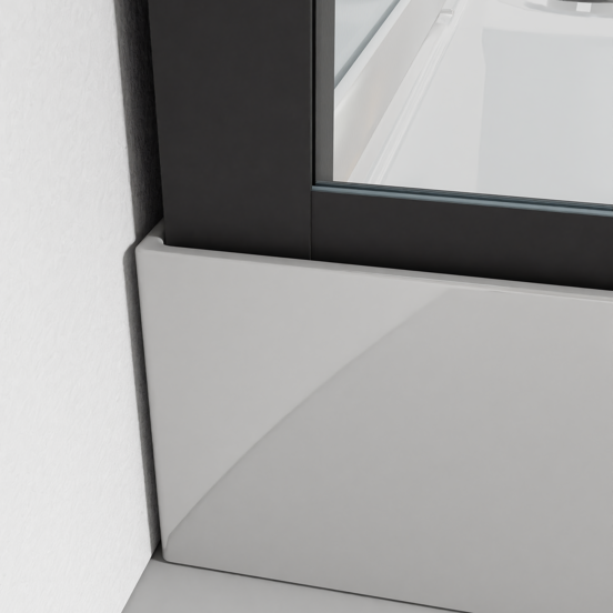 Luca Varess Talan cabine de douche avec portes coulissantes 90 x 90 cm verre transparent profil noir mat