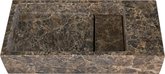 Balmani Mood fonteintje 45 x 20 cm Dark Emperador marmer